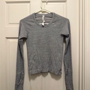 lululemon athletica Striped Long Sleeve Top - Black and White